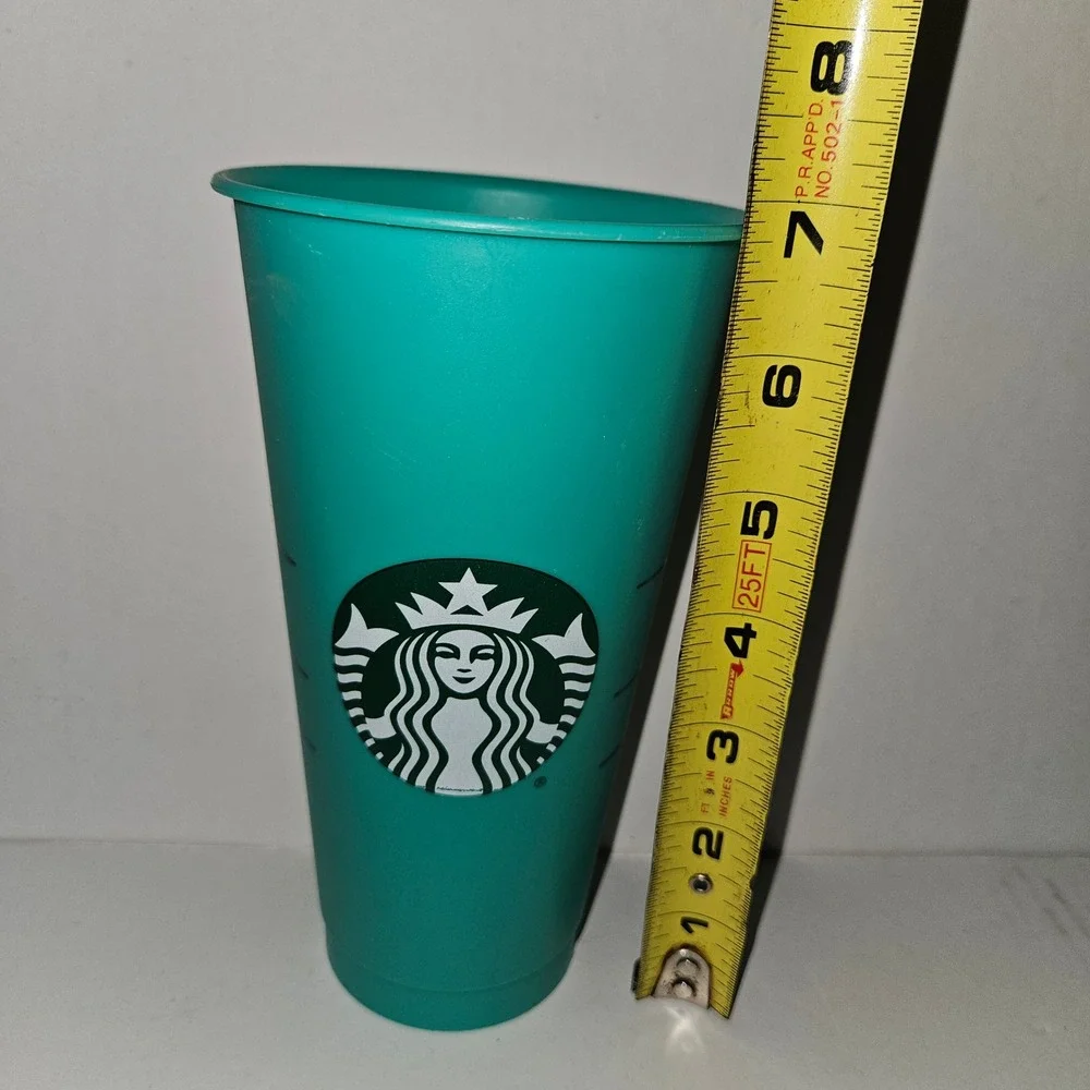 Starbucks Reusable Cold Cup 24oz Teal Green Siren Logo Plastic Tumbler